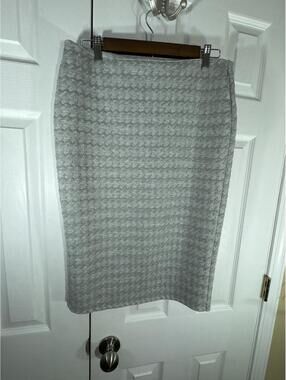 Bongo Gray Houndstooth Textured Pencil Skirt Size L